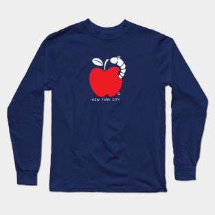 New York City Cute Wormy Apple Long Sleeve T-Shirt